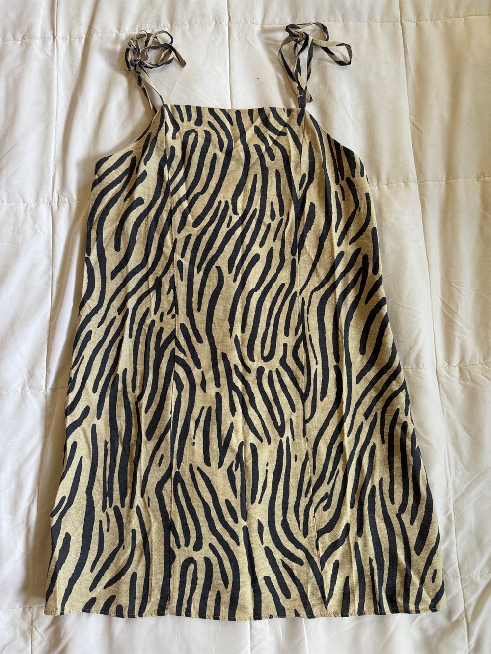 H&M Zebra Strappy Short Shift Dress